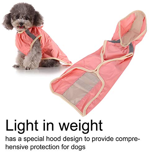 Dog Raincoat Breathable Reflective Stripe Lightweight Hooded Pet Rain Jacket for Small Medium Large Dogs Polyester Durable Outdoor Walking (XL) - size: XL