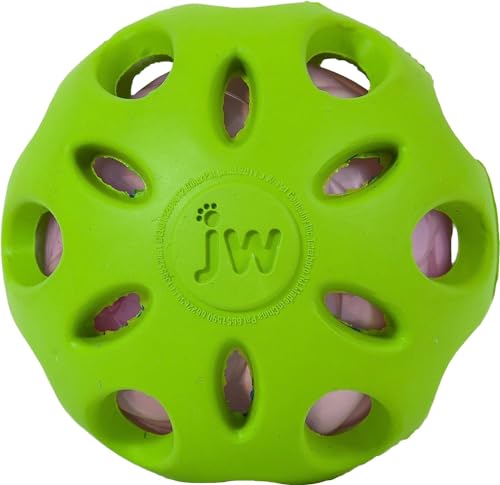 Petmate Crackle Heads Crackle Ball Crunchy Noise Chew Fetch Toy for Dogs Assorted Colors, Medium 3' Diameter - size: Medium