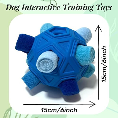 Snuffle Ball for Dog Toys Unbreakable Upgrade Ball Interactive Toy Foraging Snuffle Mat Puppy Treat Dispenser Slow Feeder Dog Puzzle Toys for Small, Medium, Large Pets (Blue) - color: Blue
