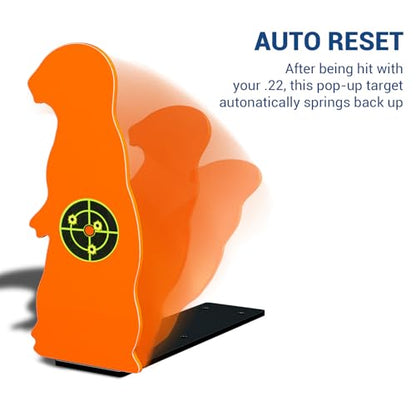 Highwild Resetting Target, Rated for .22 Rimfire - Large Size and 2.5 Inch Shooting Targets | Pop-Up Steel Prairie Dog - color: B- .22 Auto Resetting Prairie Dog