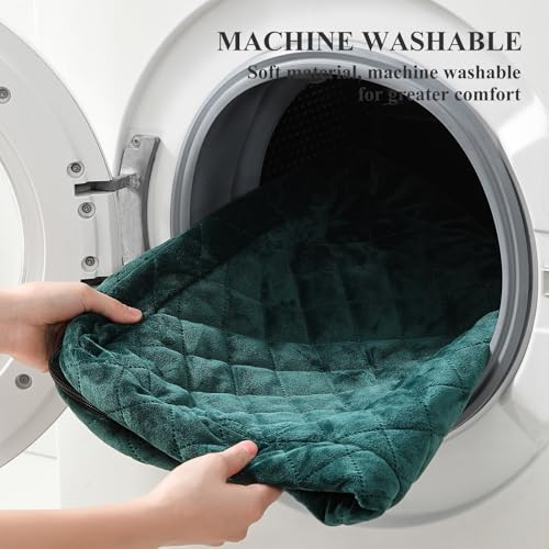 Lealchum Dog Car Seat for Medium/Large Dogs,2 Clip-On Safety Leashs for 2 Small Dogs,Removable and Washable Comfy Pet Car Seat,Easy to Install and Clean (Green, Large) - color: Green