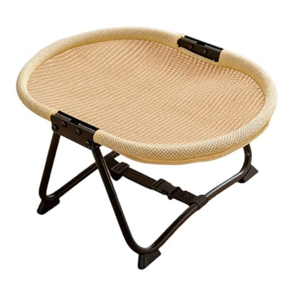 Elevated Pet Bed for Dogs & Cats, Foldable Travel Cot with Iron Frame, Portable Outdoor Comfort