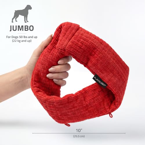 Playology Dog Toys | Plush Toy Crinkle Ring for Large Dogs | Beef Scented Jumbo Plush Chew Toy - size: Jumbo Ring, style: Beef