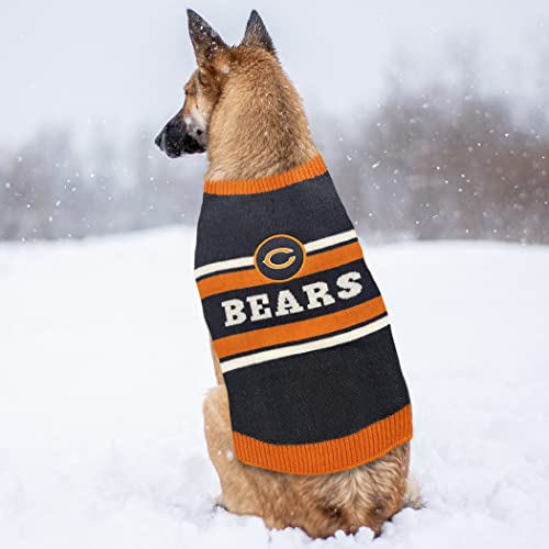 NFL Chicago Bears Dog Sweater, Size Extra Small. Warm and Cozy Knit Pet Sweater with NFL Team Logo, Best Puppy Sweater for Large and Small Dogs - color: Chicago Bears, size: X-Small