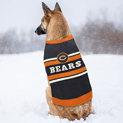 NFL Chicago Bears Dog Sweater, Size Medium. Warm and Cozy Knit Pet Sweater with NFL Team Logo, Best Puppy Sweater for Large and Small Dogs - color: Chicago Bears, size: Medium
