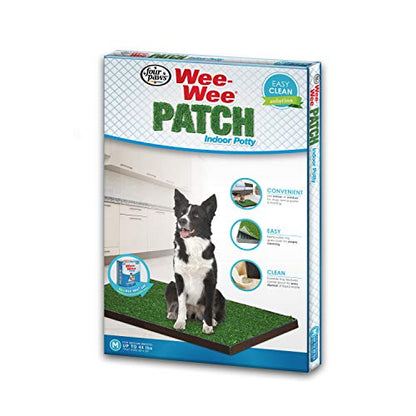 Four Paws Wee-Wee Premium Patch Indoor and Outdoor Pet Potty for Dogs l Dog Potty Training l Artificial Grass l Wee-Wee Patch - size: Medium (3 Count), style: Patch