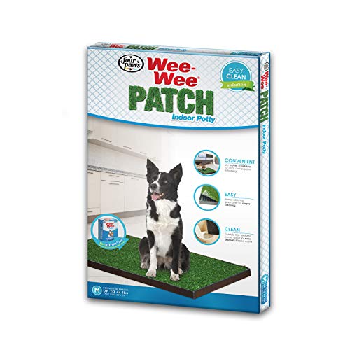 Four Paws Wee-Wee Premium Patch Indoor and Outdoor Pet Potty for Dogs l Dog Potty Training l Artificial Grass l Wee-Wee Patch - size: Medium (3 Count), style: Patch