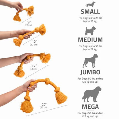 Playology Dog Toys | Dri-Tech Rope Tug of War Dog Toy for Tough Chewers | Cheddar Cheese Scented Jumbo Tug Rope Toys for Large Dogs - size: Jumbo, style: Cheddar Cheese
