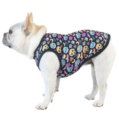 CuteBone Dog Shirts 2-Pack Soft Pet Clothes Breathable Summer Vest for Small Puppy and Stretchy Cat Apparel - color: Skulls, size: Small