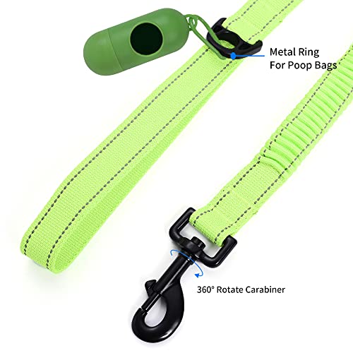 Mile High Life | Bungee Dog Leash | Gentle Pull Training Lead | Soft Comfort Texture | 3-5 Feet | for Dogs/Cats Under 20 lb (Lime Green) - color: 3-5 feet-Lime Green