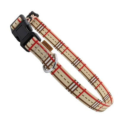 Dog Collar, Cute Stripe Pattern, Soft and Adjustable Collar with Quick Release Buckle (S (Neck 11-18", Width 5/8"), Stripe Cream) - color: Stripe Cream, size: S (Neck 11-18", Width 5/8")