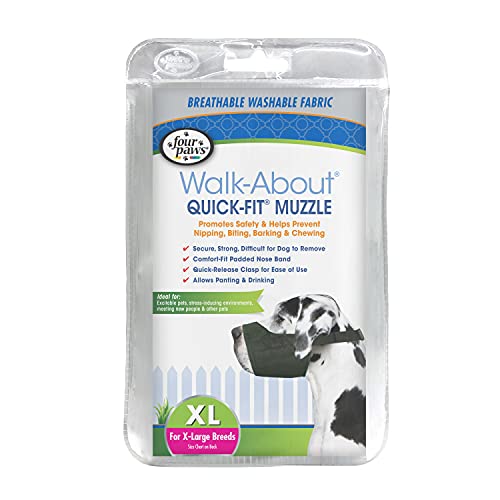 Four Paws Quick Fit Dog Muzzle, Black, Size 5 - size: 5-X-Large Regular Snout
