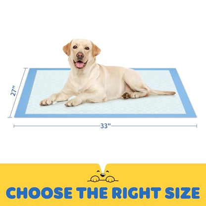 Powools Puppy Pads - 100 Packs, 33"×27" Ultra-Large Puppy Pads, Tear-ResistantPee Pads for Dogs, 6-Layer Ultra-Absorbent & Quick-Dry Black Training Pads