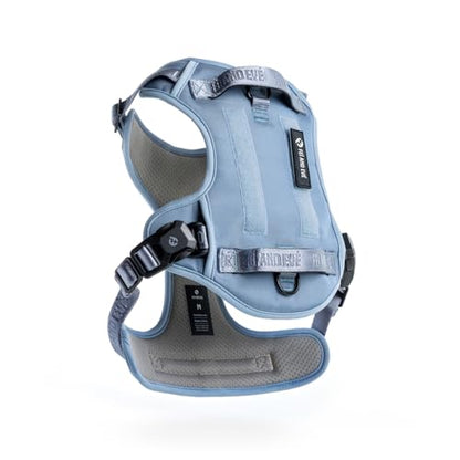 Fei & Eve MagEase 3-Second Magnetic Dog Harness | No-Pull Tactical Vest | Quick-Connect MOLLE w/3 Leash Clips | Heavy-Duty 900D Nylon | Adjustable w/Handle (Large, Blue) - color: Blue, size: L