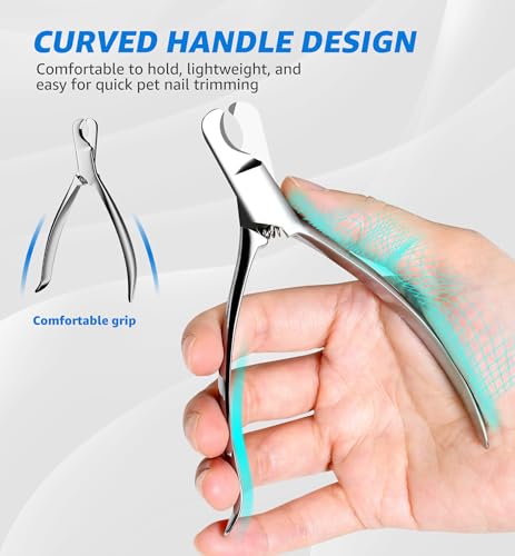 Pet Nail Clippers for Cats & Small Medium Dogs Puppies, Cat Nail Trimmer with All-Steel Material, Extra-Sharp Durable Blades, Ergonomic Handle, Professional Grooming Tool with Free Nail File