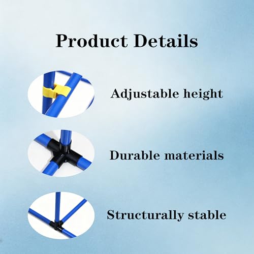 2.6 FT Dog Agility Jumps Adjustable Dog Jump Hurdles & Weave Poles | Dog Agility Jumping Hurdles Complete Obstacle Course Gear for Indoor/Outdoor Use & Daily Agility Training