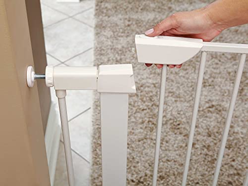 Midwest 39" Steel Walk-Thru Dog Gate, White | Pressure Mounted, Expands 29.5"- 38" Wide, Auto-Close Door, Spring-Loaded Latch, Includes Two 3" Extensions - color: White, size: 39-Inch