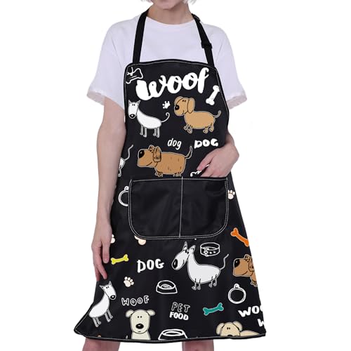 CMNIM Cute Dog Grooming Apron - Waterproof & Perfect for Trainers & Groomers - color: 231122 Dog Woof