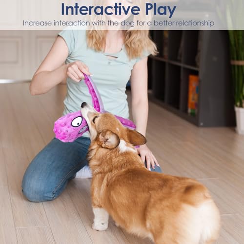 4 Pack Squeaky Dog Toys - Octopus Plush Dog Toys for Aggressive Chewers, No Stuffing, Crinkle, Durable Interactive, 4 Colors - size: 4 pack