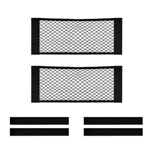 2PCS Car Cargo Net with Adhesive Tape,Storage Mesh Pocket(9.8×23.6in) - size: 23.6*9.8in