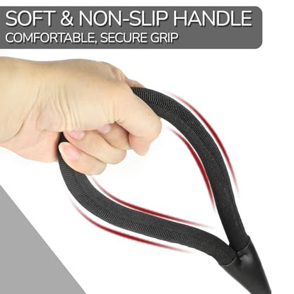 Rope Dog Leash 4 FT, 1/2 Inch Heavy Duty Round Dog Leash with Soft Padded Non-Slip Handle, Reflective Nylon Rope & Strong Metal Clip for Medium Large Giant Dogs,Black