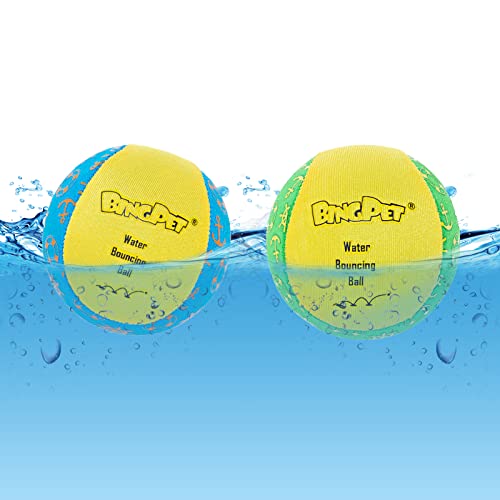 BINGPET Dog Pool Toys, Floating Dog Ball 2 Pack, Dog Water Bouncing Balls Toy, Interactive Dog Training Games Chew Balls for Small and Medium Dogs - color: Yellow