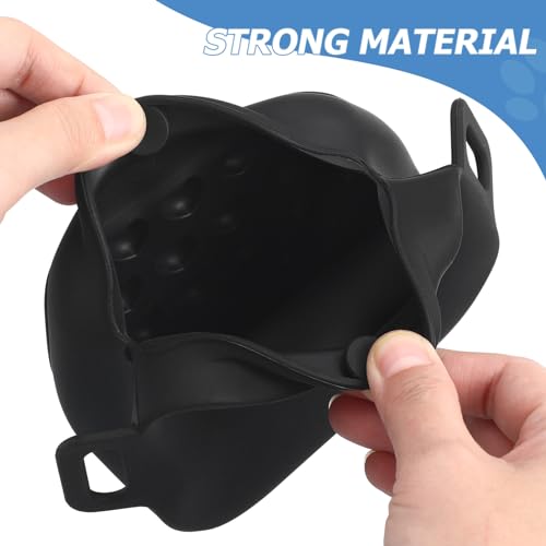 SUPVOX Dog Treat Pouch,2.0-Upgrade Stronger Magnetic Closure to Avoid Spilling, Silicone Treat Bag Fanny Pack with Waist Belt for Pet Training Walking (Black)