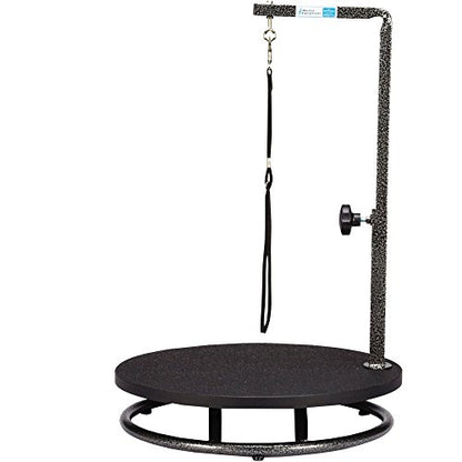 Pet Edge Master Equipment Round Pet Grooming Table – Rotatable Black 18” Diameter Grooming Table Perfect for Small Dogs - color: Black