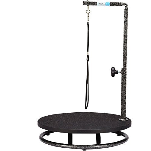 Pet Edge Master Equipment Round Pet Grooming Table – Rotatable Black 18” Diameter Grooming Table Perfect for Small Dogs - color: Black
