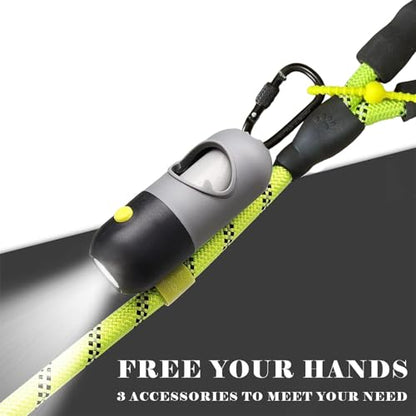 Dog Poop Bag Holder with LED Flashlight for Night Walks,Silicone Tether &Dachshund Pattern Clip for Used Bags, Hands-Free Metal Leash Carabiner, 15 Scented Waste Bags (Gray) - color: Gray