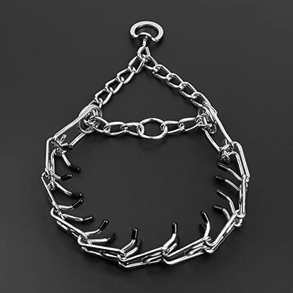 Dog Prong Collar, Adjustable Dog Training Collar with Quick Release Buckle for Small Medium Large Dogs (Silver, XL /4.0mmNeck: 20"-23'' Weight:90 lbs) - color: Silver, size: XL/4.0mm (Neck: 20"-23" Weight: 90 lbs)