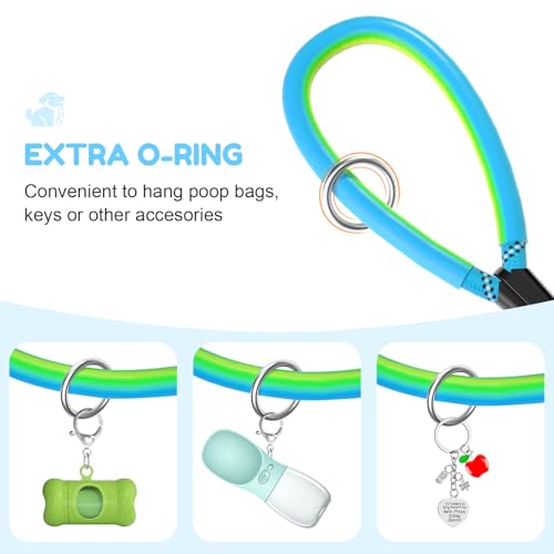 Dog Leash Heavy Duty 4/5/6ft XiaZ 2 Handles Dog Leashes for Medium Large Dogs 1/2 Inch 1000lb Strength Reflective PVC Waterproof-Handles Metal Hook Dual-Handle Rope Leash Nighttime Safety - color: BLue, size: 6FT (1/2")