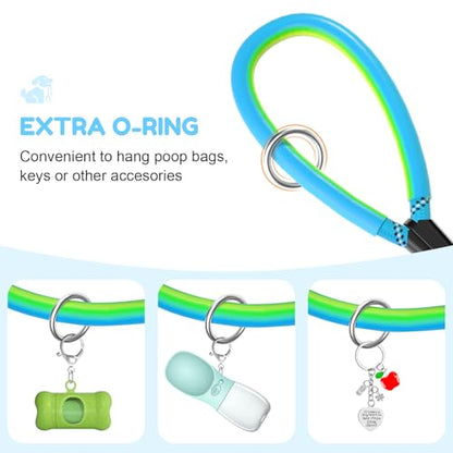 Dog Leash Heavy Duty 4/5/6ft XiaZ 2 Handles Dog Leashes for Medium Large Dogs 1/2 Inch 1000lb Strength Reflective PVC Waterproof-Handles Metal Hook Dual-Handle Rope Leash Nighttime Safety - color: BLue, size: 6FT (1/2")