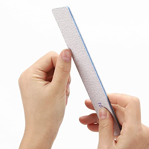 25 Pieces Rectangle Nail Files 100/100 Grit, Reusable Nail Buffers Double Sided Emery Boards Fingernail Files for Acrylic Nails and Natural Nails - size: 100/100 Grit(25 Count)