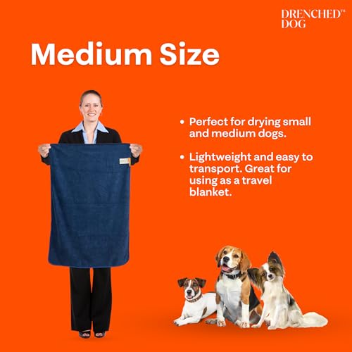 Bath Towel for Small & Medium Dogs – Ultra-Absorbent Microfiber Dog Drying Towel | Quick Dry After Baths, Swims & Rainy Walks | 32 x 21.6 in - size: Medium Bath Towel