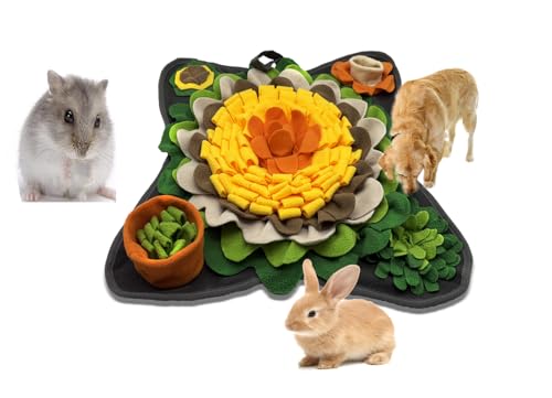 Rabbit Foraging Mat Snuffle Mat, Feeding Mat Interactive Feeding Puzzle Toy, Pet Sniffing Training Mat for Dogs, Hamsters Guinea Pigs Stress Relief