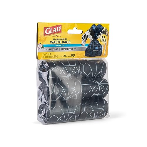 Glad Waste Bags, 90 Count, Fresh Scent, Extra Large | Heavy Duty | For Dogs | Refill Rolls - size: 1 Count (Pack of 2)