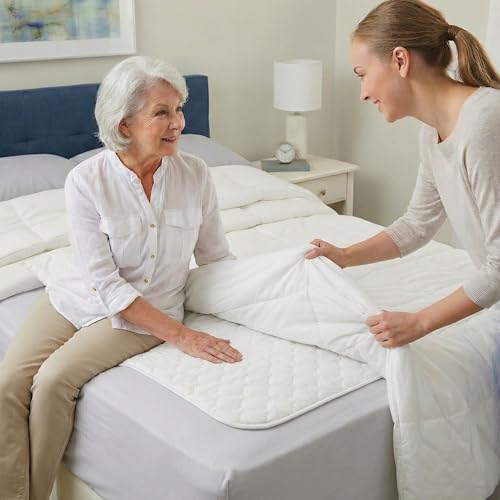 RMS Ultra Soft 4-Layer Washable and Reusable Incontinence Bed Pad - Waterproof Bed Pads, 34"X72" - size: 34 x 72 Inch