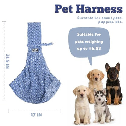 Small Pet Sling Carrier Breathable Texture with Pocket Pet Cross Body Shoulder Bag Dog Cat for Outdoor Travel(Denim Blue) - color: Denim Blue