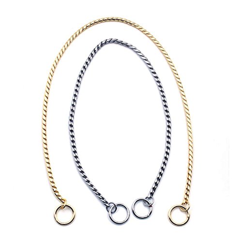 SGODA Silver Dog Chain Collar Choke Pet Training Snake Collar with Heavy Links, 16 in, 3 mm - color: Silver
