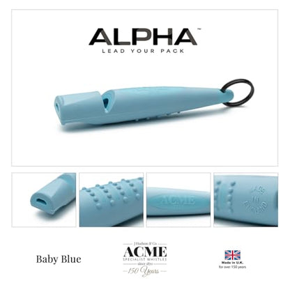 ACME Alpha 211.5 Professional Dog Training Whistle with Enhanced Ergonomic Grip. BPA-Free Plastic. 110 dBA. Long Range. Standardized Frequency. Weatherproof. Made in the UK (Baby Blue) - color: Baby Blue