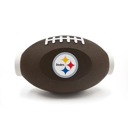 NFL Pittsburgh Steelers Football Treat Dispensing Toy for Dogs and Cats, Rubber Ball Pet Toy, Interactive Fun Doggie Treat Toy, Natural Rubber Feeding Toy - color: Pittsburgh Steelers
