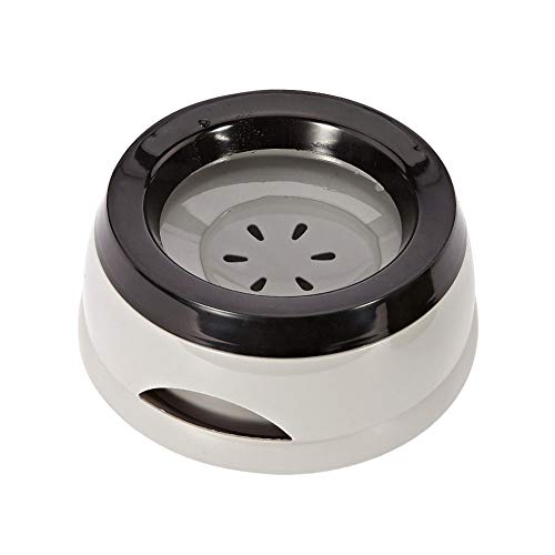 Love Dream No Spill Dog Water Bowl, No Drip Dog Slow Water Feeder No Slip Vehicle Carried Pet Water Dispenser 25 oz with Floating Disk Slow Drinking Bowl for Dogs Cats (Gray) - color: Gray