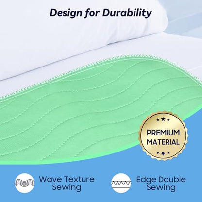 FYGRIP 4 Pack 36” x 36” Extra Heavy Absorbency Washable Underpads, Waterproof Quick Drying Nursing Incontinence Reusable Washable Bed Pee Pads for Dogs, Diaper Changing & Adults, Green - size: 4 Pack - 36" x 36"