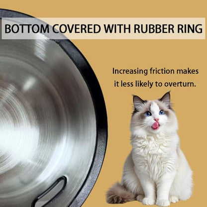 SHSlumex 2Packs Stainless Steel Pet Bowl with Anti-Skid Rubber Base for Small/Medium/Large Pet, Perfect Dish, Dogs Feeder and Water Choice Puppy Cat Kitten