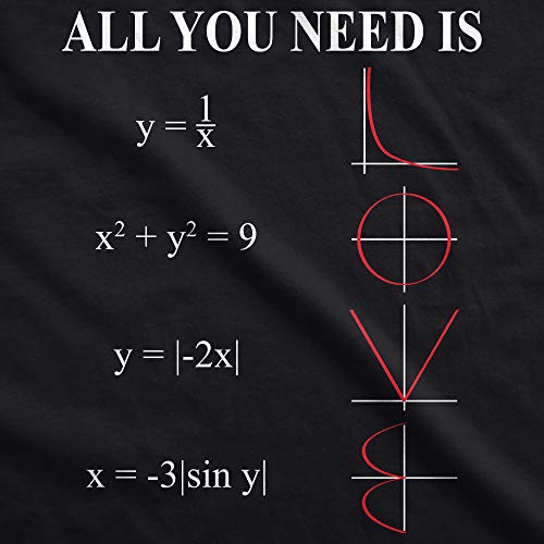 Womens Valentines Shirts Cute Heart T Shirts Funny Valentines Day Tees for Ladies - color: Heather Black - Equation, size: Small