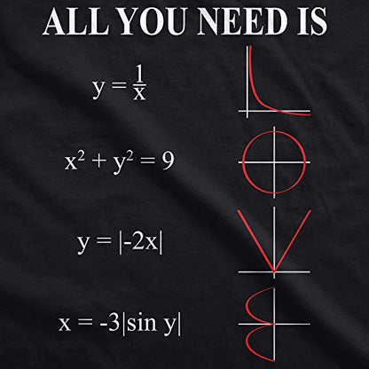 Womens Valentines Shirts Cute Heart T Shirts Funny Valentines Day Tees for Ladies - color: Heather Black - Equation, size: Medium