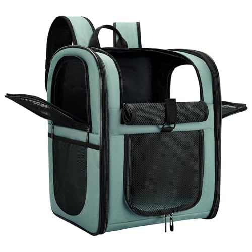 Apollo Walker Dog & Cat Carrier Backpack for 4-18lb Pets - Ventilated Safe Design with Padded Back Support, Breathable Mesh Pet Backpack for Hiking, Travel, Outdoor (Blue) - color: Blue