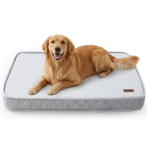 ZOMISIA Breathable Orthopedic Dog Bed for XL Dog, Reversible Warm & Cooling Dog Bed Mattress for All Season, 4" Thick Honeycomb Supportive Pet Bed with Detachable Non-Slip Bottom, Waterproof Cover - size: X-Large