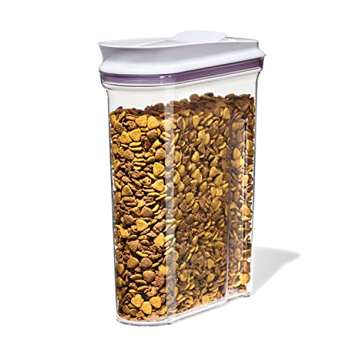 OXO Good Grips Pet Food Dispenser - 4.5 Qt/4.25 L |Ideal for up to 4lbs of Dog Food or 3.5lbs of Cat Food | Airtight Dog and Cat Food Storage Container | BPA Free - color: White, size: 4.5 Qt